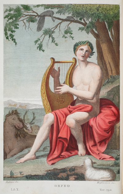 Orpheus oder Orfeo, Illustration aus Ovids Metamorphosen, Florenz, 1832 von Luigi Ademollo